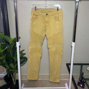Khaki Tan Cream Vintage Skinny Distressed Pants Jeans